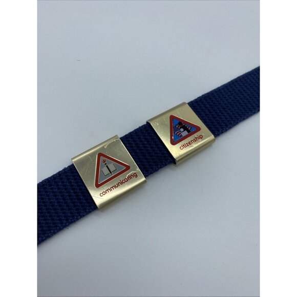 Boy Scouts Belt and Buckle with 2 Community Slides Boys Blue Adjustable 38" - Picture 4 of 14